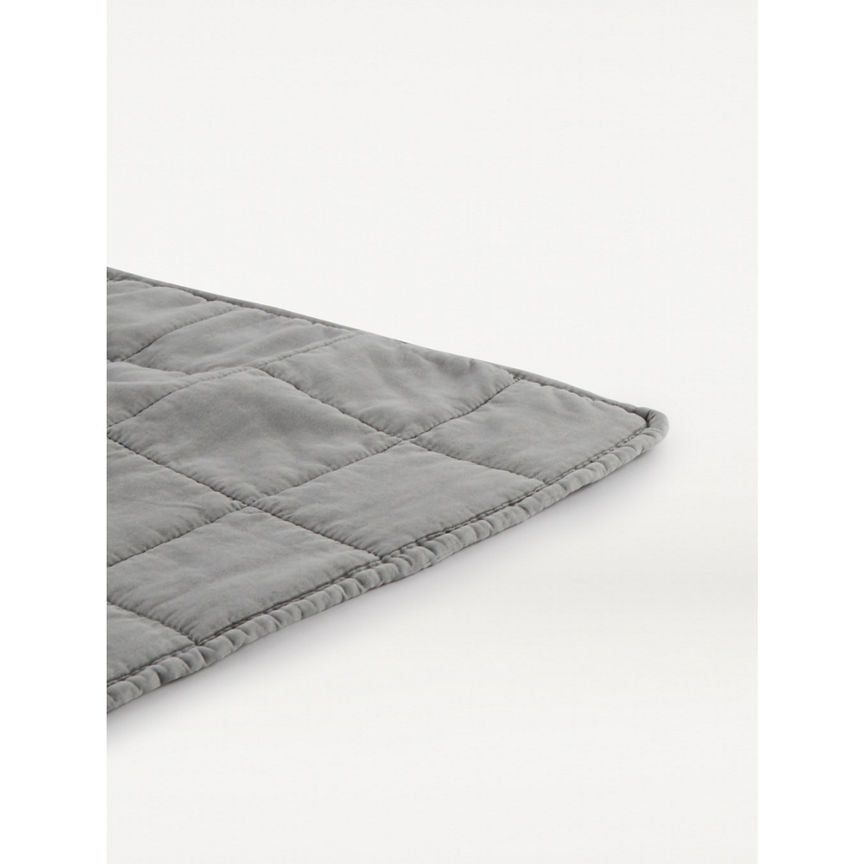 George Home Grey Square Washed Microfibre Throw