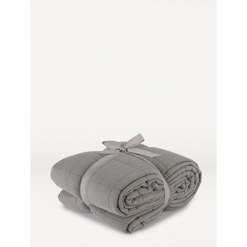 George Home Grey Square Washed Microfibre Throw General Household ASDA   