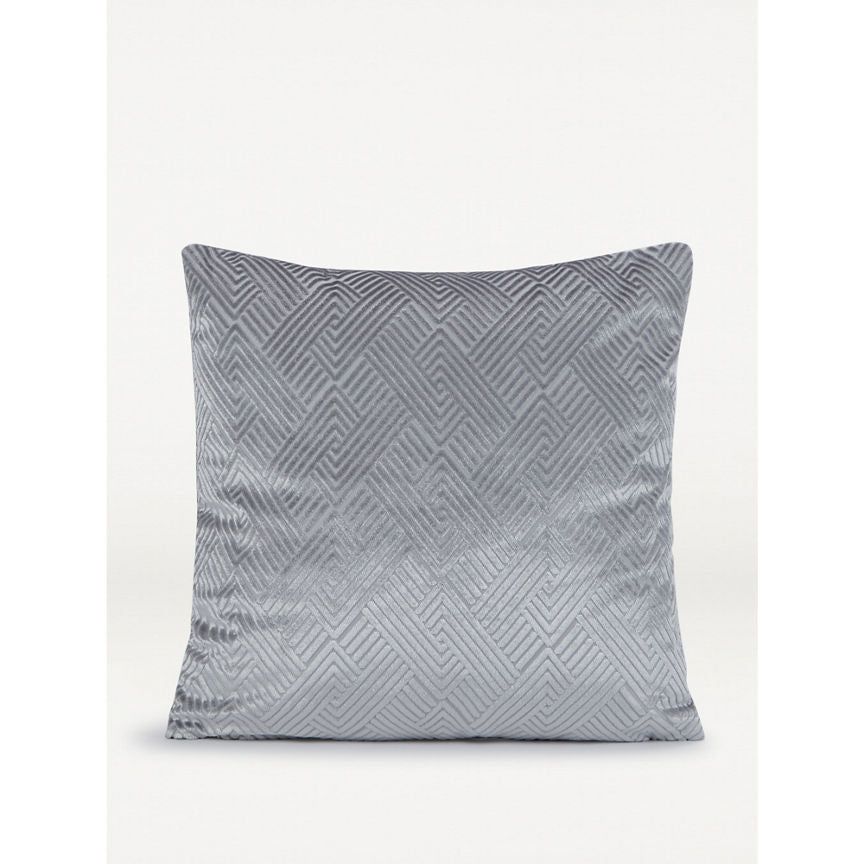 George Home Silver-tone Luxe Cut Velvet Cushion