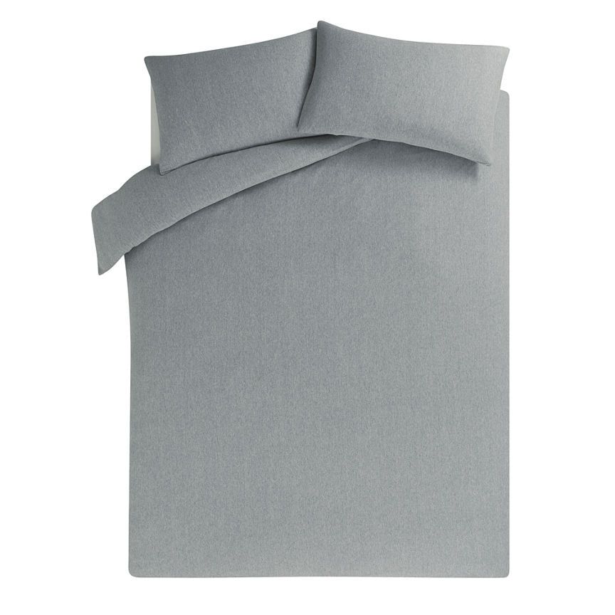 George Home Grey Jersey Bedding Set with Fitted Sheet Single General Household ASDA   