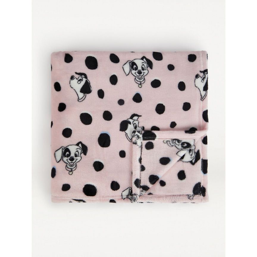 George Home Pink 101 Dalmatians Fleece Blanket