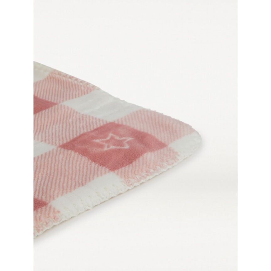 George Home Pink Sherpa Gingham Check Throw