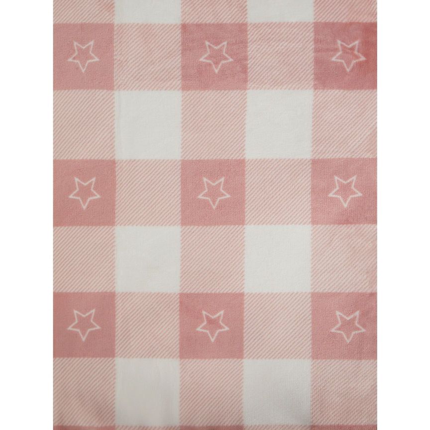 George Home Pink Sherpa Gingham Check Throw General Household ASDA   