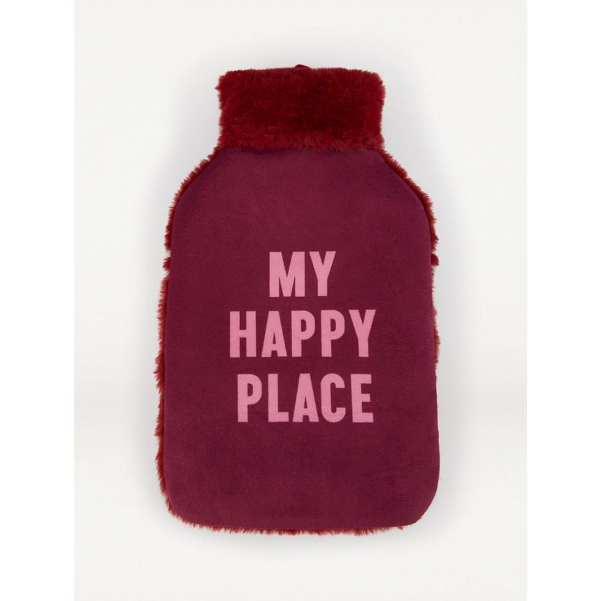 George Home Purple Slogan Hot Water Bottle