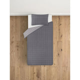 George Home Grey Tramline Brushed Cotton Reversible Double Duvet Set General Household ASDA   