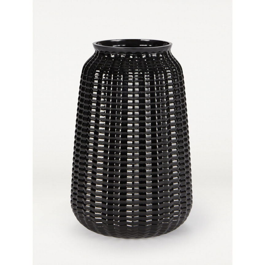 George Home Black Glass Vase General Household ASDA   