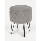 George Home Grey Sherpa Storage Stool General Household ASDA   