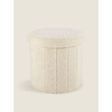 George Home Cream Sherpa Storage Ottoman General Household ASDA   