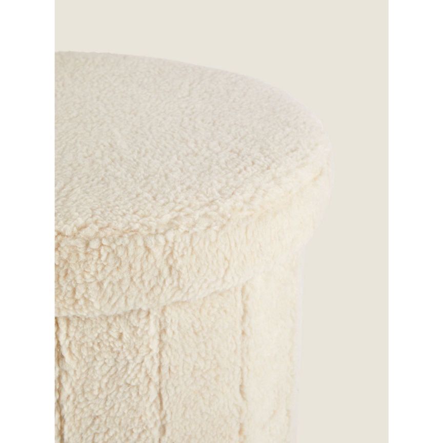 George Home Cream Sherpa Storage Ottoman General Household ASDA   