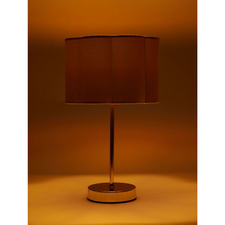 George Home Pink Velvet Scallop Table Lamp General Household ASDA   