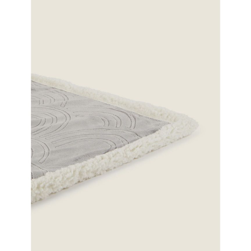 George Home Embossed Arc Sherpa Throw Grey