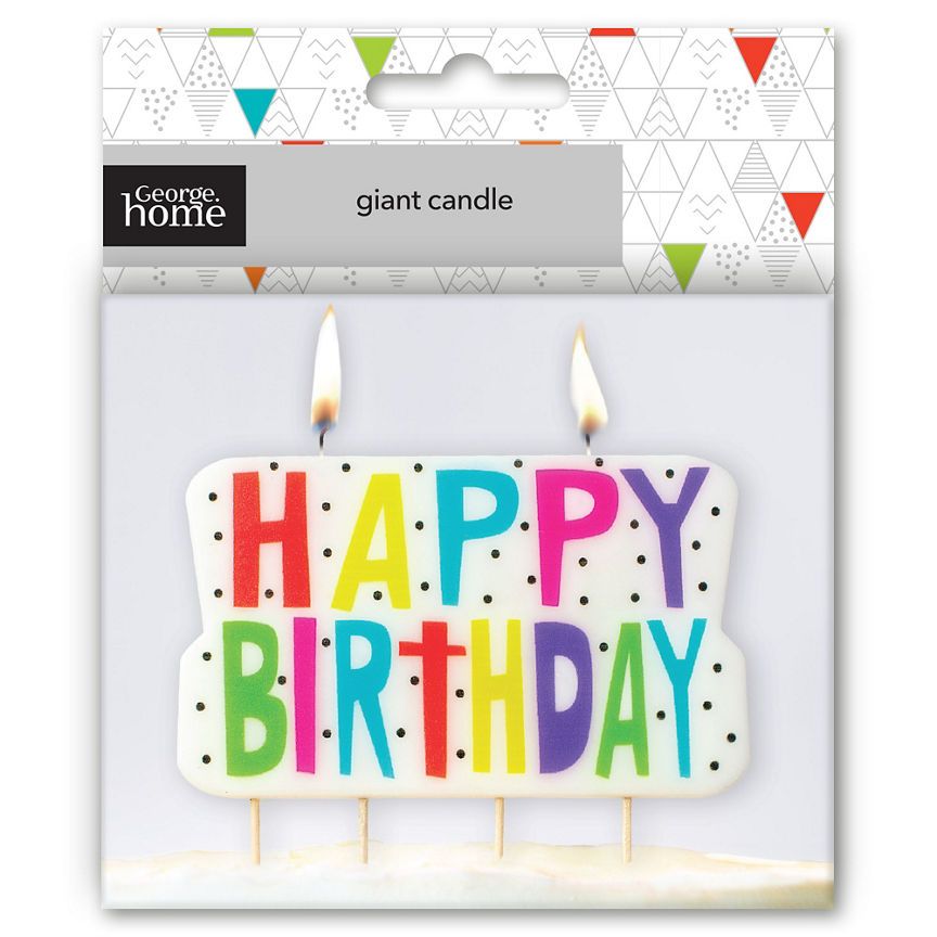 George Home Happy Birthday Large Candle