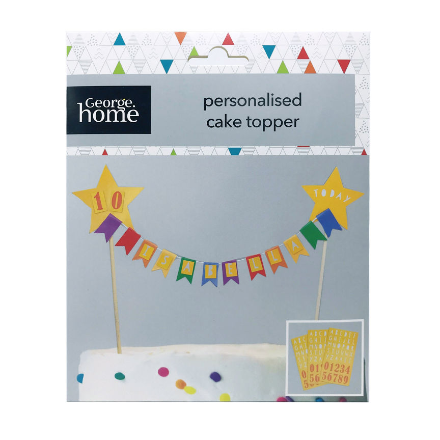 George Home Bright Personalised Cake Topper General Household ASDA   