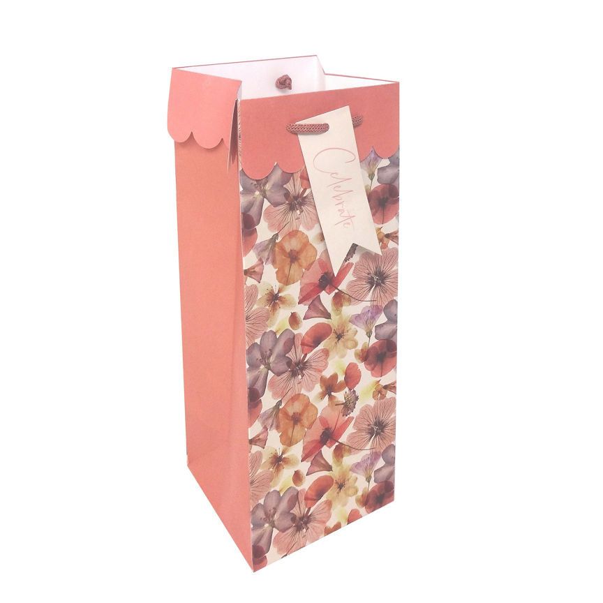 George Home Pink Floral Bottle Bag