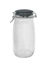 George Home Grey Ceramic Clip Lid Canister 1.5L