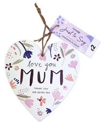 George Home Mum Wooden Heart Plaque General Household ASDA   