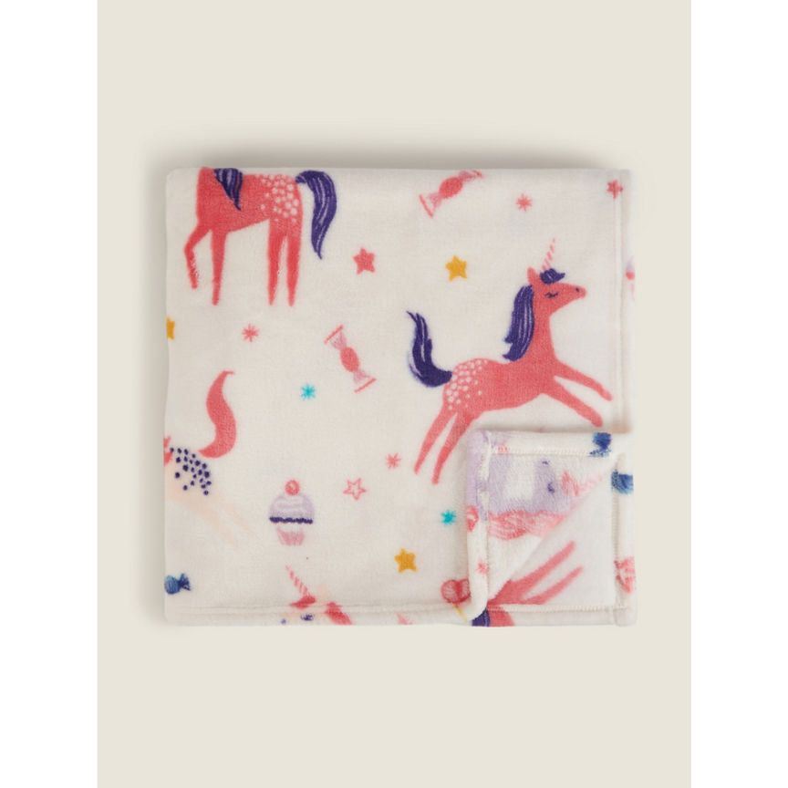 George Home Multi Unicorn Fleece Throw