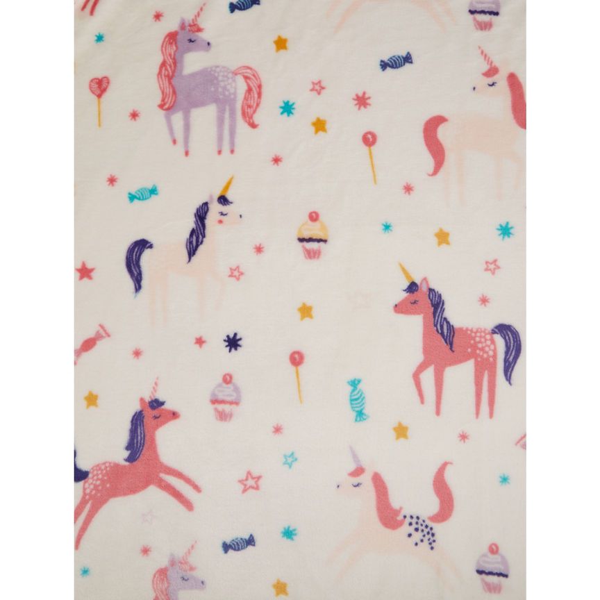 George Home Multi Unicorn Fleece Throw General Household ASDA   