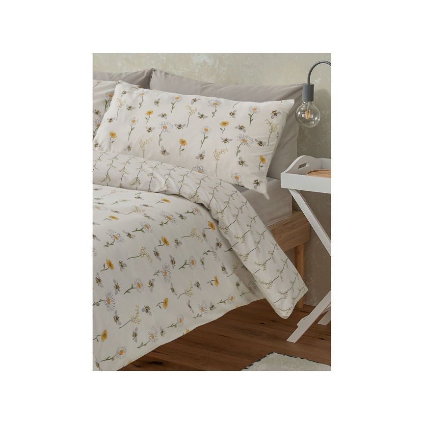 George Home Yellow Bee Meadow Reversible Duvet Cover Set Double General Household ASDA   