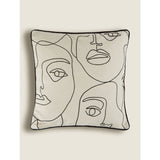 George Home Monochrome Face Graphic Tufted Cushion General Household ASDA   