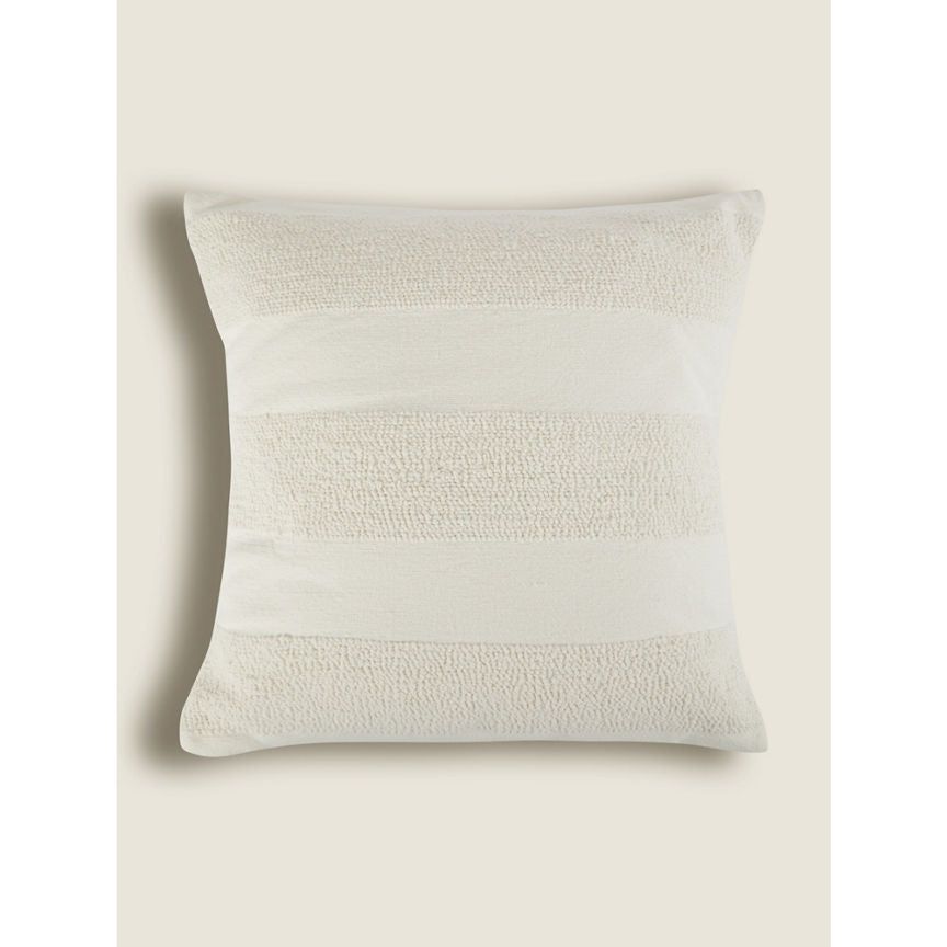 George Home White Thick Stripe Textured Cushion General Household ASDA   