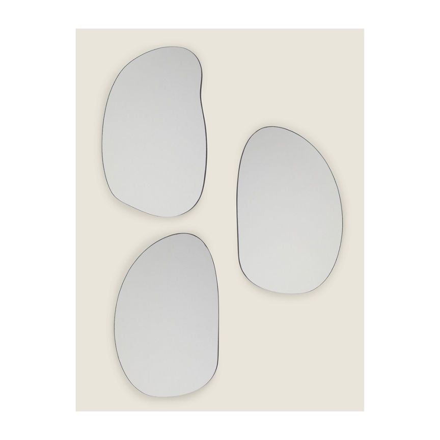 George Home Clear Pebble-Shaped Mirror - Set of 3