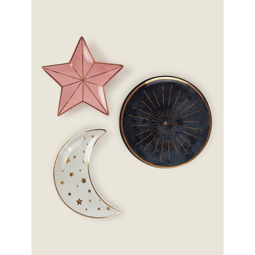 George Home Multicoloured Moon & Star Wall Plates General Household ASDA   