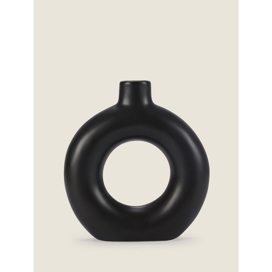 George Home Black Doughnut Vase