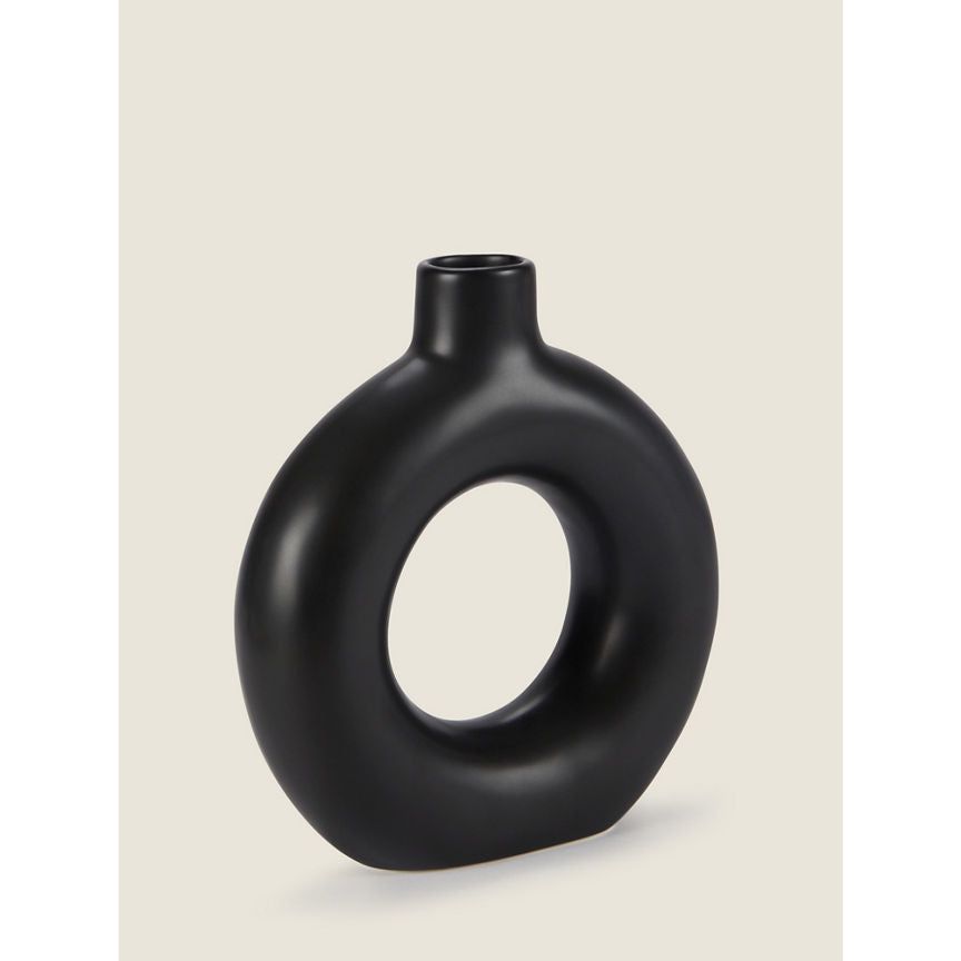 George Home Black Doughnut Vase