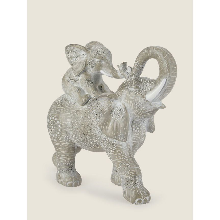 George Home Grey Mandala Elephant Family