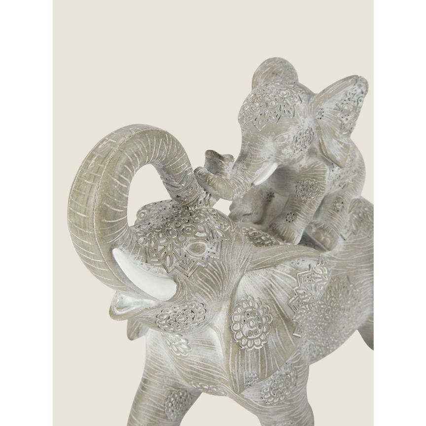 George Home Grey Mandala Elephant Family