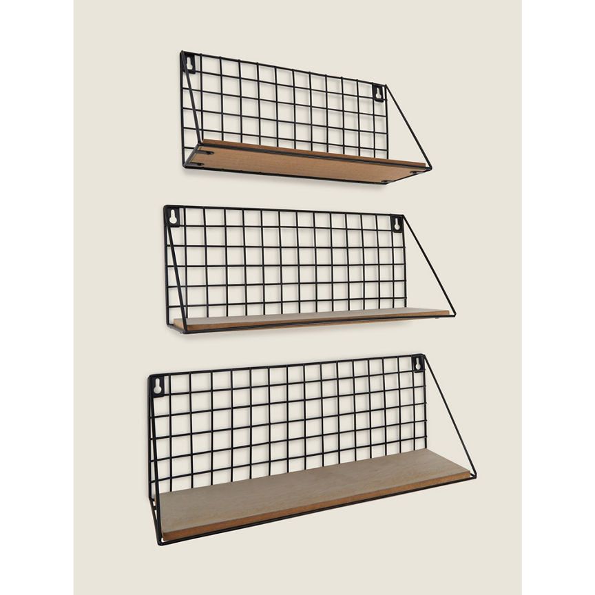 George Home Black Wire Shelf - Set of 3 General Household ASDA   