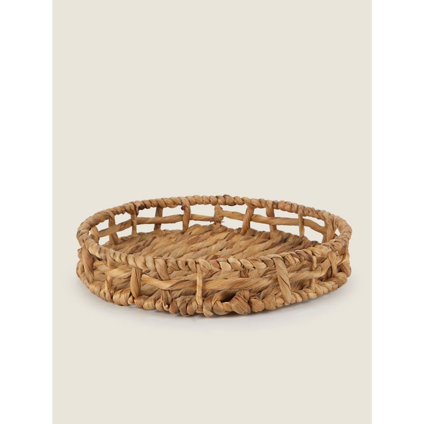 George Home Natural Hand Woven Water Hyacinth Tray