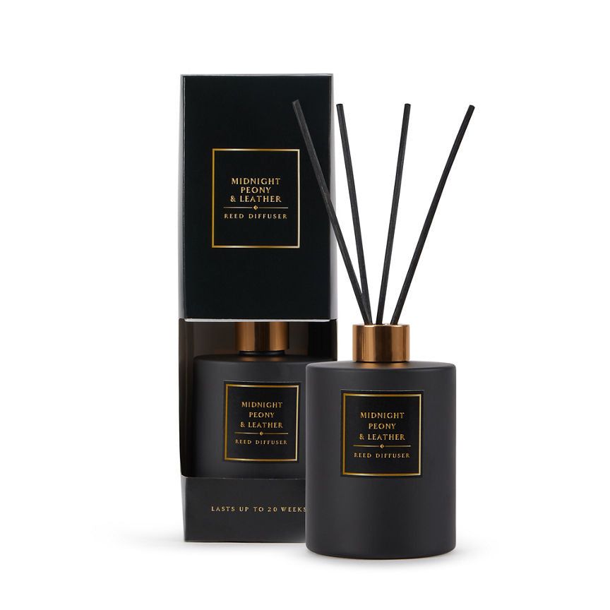 George Home Classics Midnight Peony and Leather Large Reed Diffuser