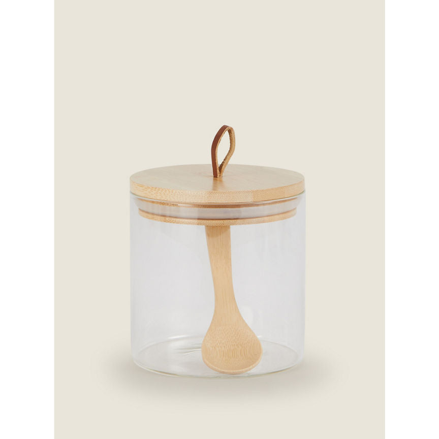 George Home Bamboo Bath Salt Glass Canister - McGrocer