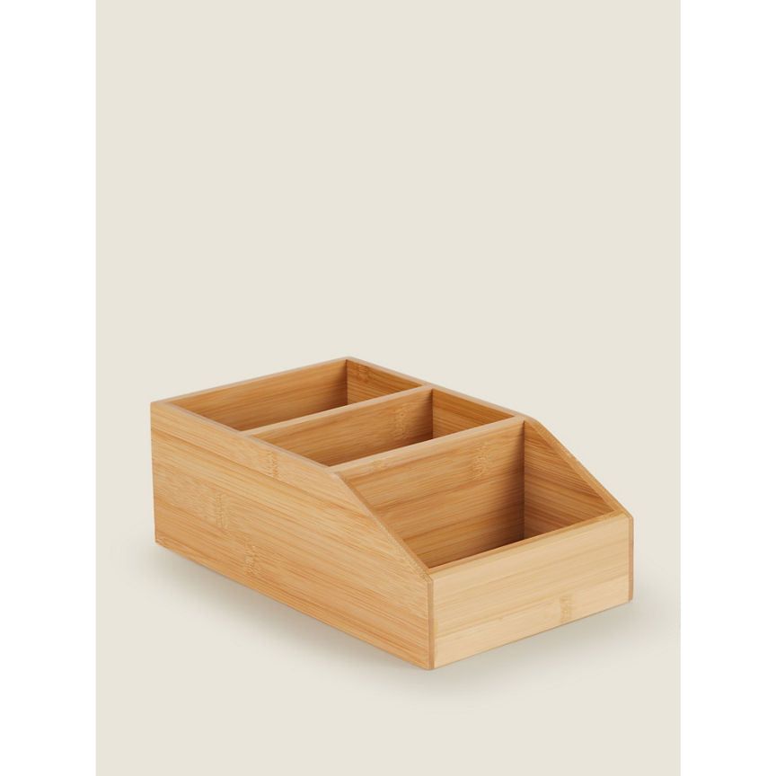 George Home Bamboo 3 Section Caddy General Household ASDA   