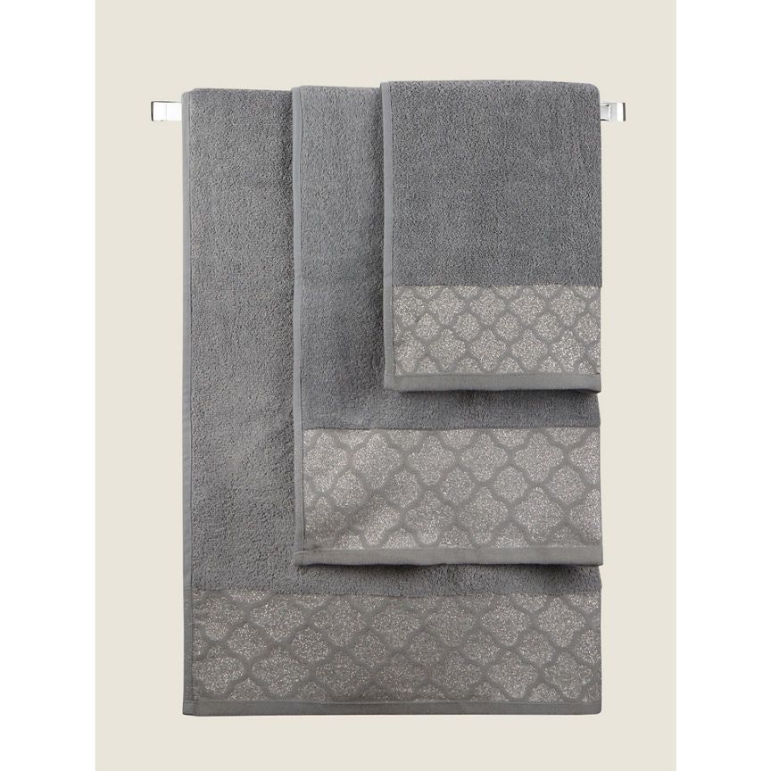 George Home Grey Lurex Hand Towel