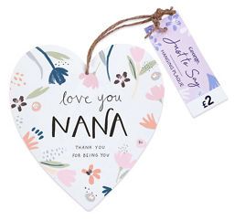 George Home Nana Wooden Heart Plaque