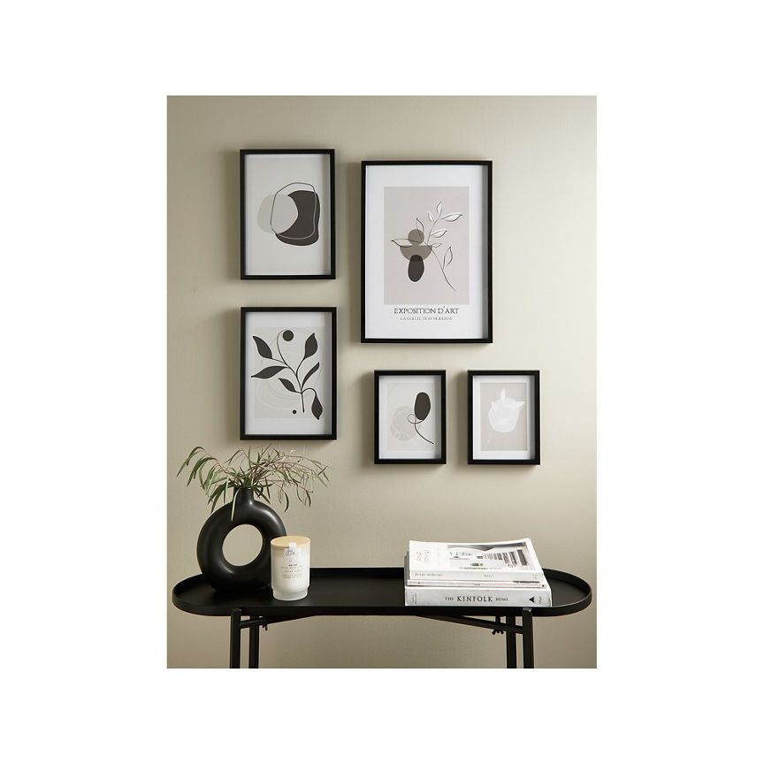 George Home Black Abstract Gallery Wall Art - Set of 5 General Household ASDA   