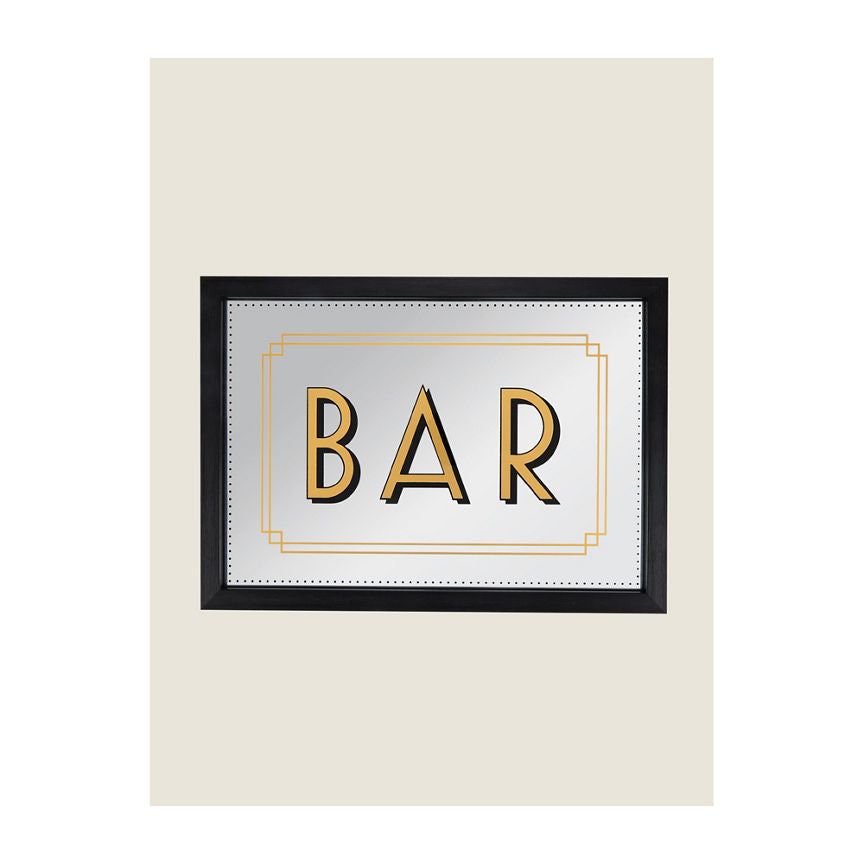 George Home Black Bar Slogan Mirror