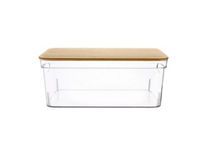 George Home Clear Storage Basket with Bamboo Lid General Household ASDA   