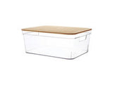 George Home Clear Storage Basket with Bamboo Lid - McGrocer