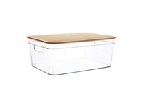 George Home Clear Storage Basket with Bamboo Lid - McGrocer