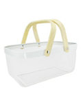 George Home White Wire Storage Basket with Handle - McGrocer