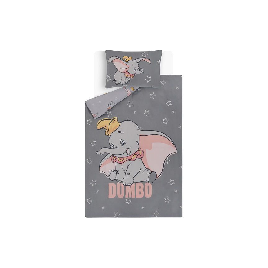 George Home Disney Grey Dumbo Reversible Duvet Set Single