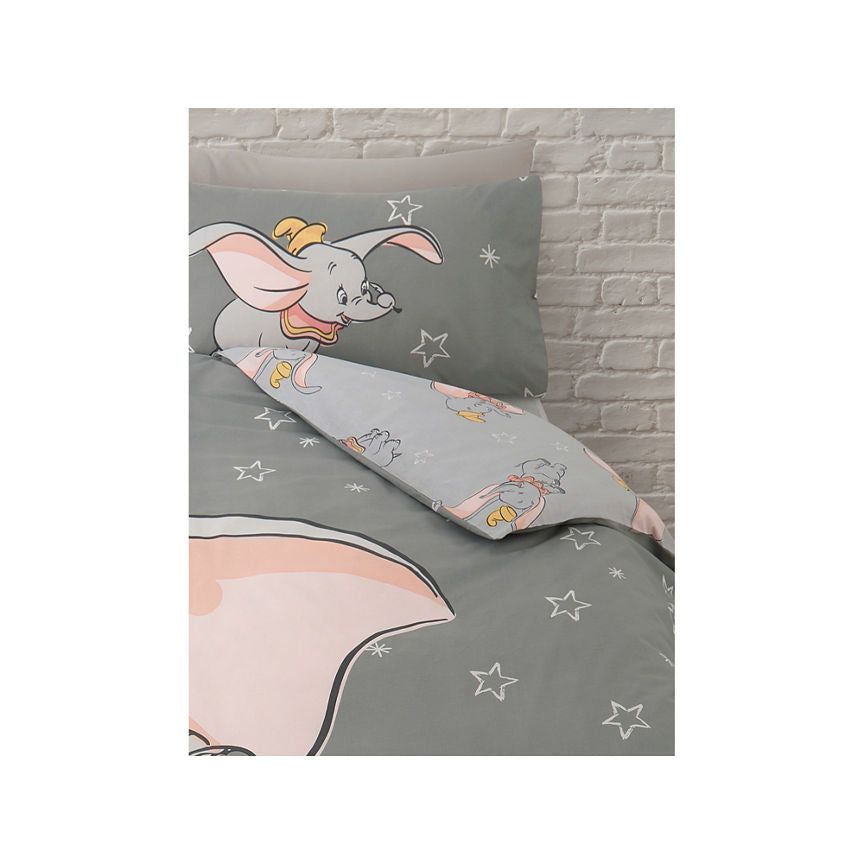 George Home Disney Grey Dumbo Reversible Duvet Set King