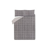 George Home Grey Check Easy Care Reversible Duvet Set - King General Household ASDA   