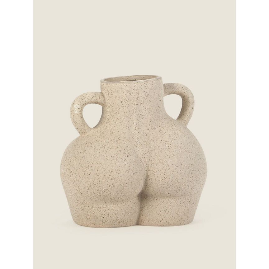 George Home Beige Bum-Shaped Vase With Handles General Household ASDA   