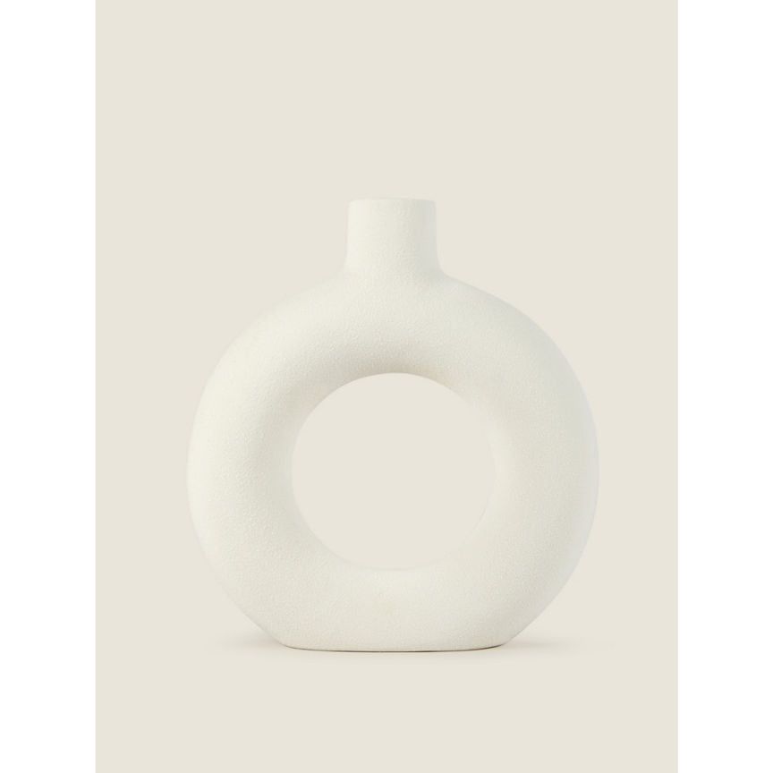 George Home Large White Donut Vase