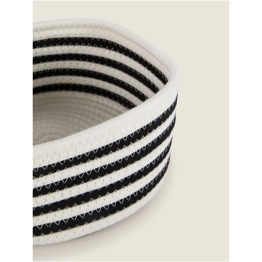 George Home Black and White Fabric Rope Storage General Household ASDA   